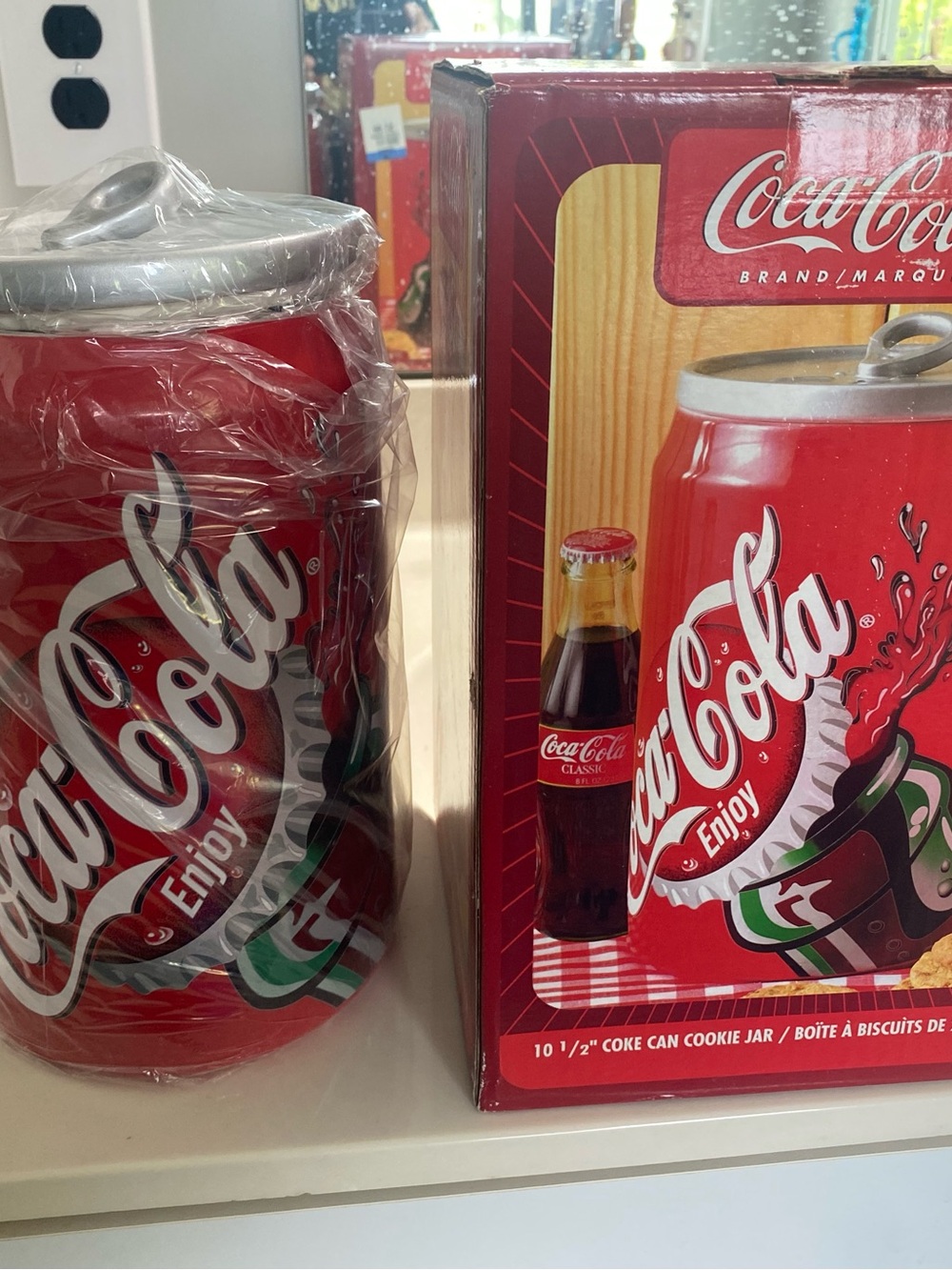 NEW In Box Coca Cola Red Can Cookie Jar